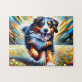 ベルネドードルドッグポートレートアクリルアートプリントドッグ ジグソーパズル (横)
