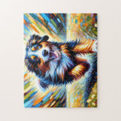 ベルネドードルドッグポートレートアクリルアートプリントドッグ ジグソーパズル (縦)