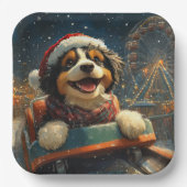ベルネドードルドッグローラーコースタークリスマス ペーパープレート (正面)