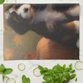 ベルネドードルパピーオータムデライトカボチャ キッチンタオル (折り畳み)