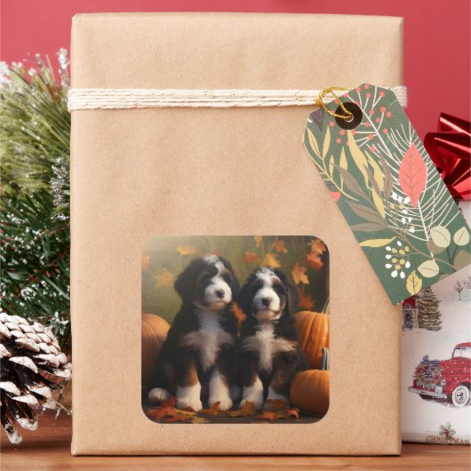 ベルネドードルパピーオータムデライトカボチャ スクエアシール (クリスマス)