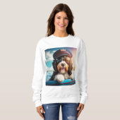 ベルネドードルボート犬ママ犬パパギフト スウェットシャツ (正面フル)
