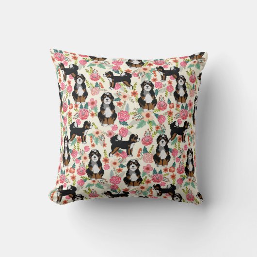 ベルネドードルヴィンテージフローラ犬 クッション (正面)