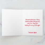 ベルネドールクリスマスパーソナライズされた カード (内部)