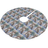 ベルネドールドッグオートバイクリスマス ブラッシュドポリエステルツリースカート (アングル)