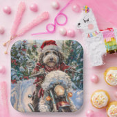 ベルネドールドッグオートバイクリスマス ペーパープレート (パーティー)