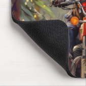 ベルネドールドッグオートバイクリスマス マウスパッド (コーナー)