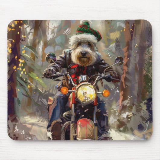 ベルネドールドッグオートバイクリスマス マウスパッド (正面)