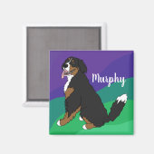 ベルネパーソナライズされたスマウンテンドッグパピー マグネット (正面/裏面)