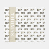 ベルネパーソナライズされたスマウンテンドッグピンク&ホワイト フリースブランケット (正面(横))