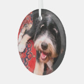 ベルネリラックスドードルの敷物 ガラスオーナメント (正面左)