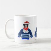 ベルネーズドッグ醜いセーターを着てクリスマスドッグ恋人 コーヒーマグカップ (左)