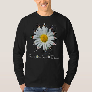 ベルネーズピースラブデイジードッグママムベルネーズドッグ Tシャツ