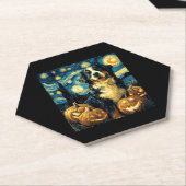 ベルネーズマウンテンかわいいドッグハロウィーンハロウィーンのカボチャのちょうちん ペーパーコースター (アングル)