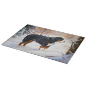 ベルネーズマウンテンで雪のクリスマスを過ごす カッティングボード (角)