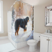 ベルネーズマウンテンで雪のクリスマスを過ごす シャワーカーテン (インサイチュ)