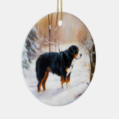 ベルネーズマウンテンで雪のクリスマスを過ごす セラミックオーナメント (右)