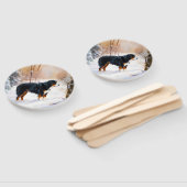 ベルネーズマウンテンで雪のクリスマスを過ごす ハンドファン (組立なし)