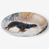 ベルネーズマウンテンで雪のクリスマスを過ごす ペーパープレート (アングル)