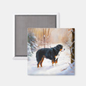 ベルネーズマウンテンで雪のクリスマスを過ごす マグネット (正面/裏面)