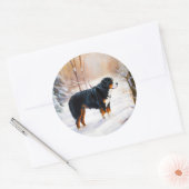 ベルネーズマウンテンで雪のクリスマスを過ごす ラウンドシール (封筒)