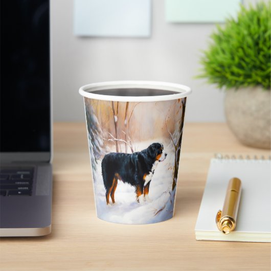 ベルネーズマウンテンで雪のクリスマスを過ごす 紙コップ (インサイチュ)