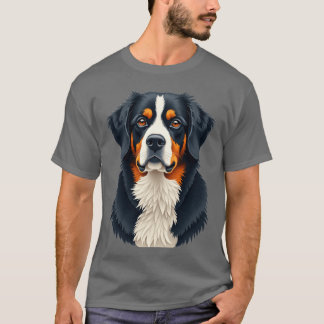 ベルネーズマウンテンはっきりしたドッグ美しい犬レトロgif tシャツ