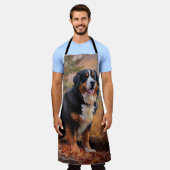 ベルネーズマウンテンイン紅葉秋インスパイア エプロン (着用した状態)