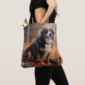 ベルネーズマウンテンイン紅葉秋インスパイア トートバッグ (クローズアップ)