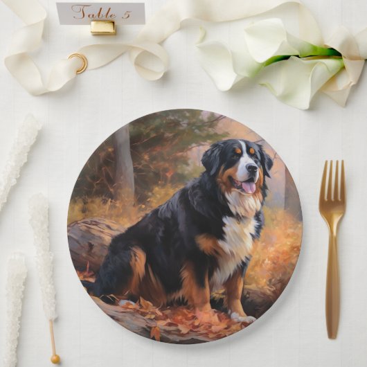 ベルネーズマウンテンイン紅葉秋インスパイア ペーパープレート (ウェディング)