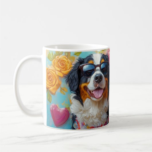 ベルネーズマウンテンウィズハートバラバレンタインデー コーヒーマグカップ (左)