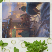 ベルネーズマウンテンクリスマスフェスティバルシーズン キッチンタオル (折り畳み)