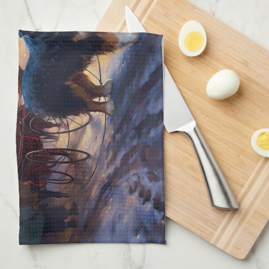 ベルネーズマウンテンクリスマスフェスティバルシーズン キッチンタオル (四つ折り)