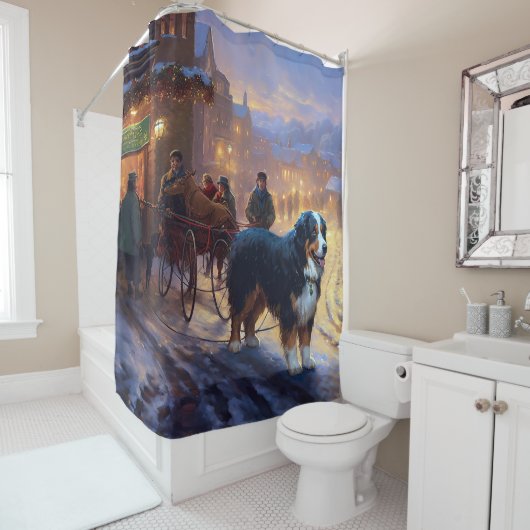 ベルネーズマウンテンクリスマスフェスティバルシーズン シャワーカーテン (インサイチュ)