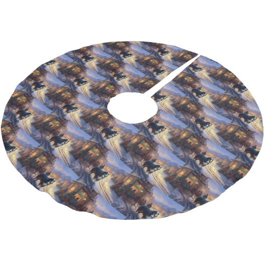 ベルネーズマウンテンクリスマスフェスティバルシーズン ブラッシュドポリエステルツリースカート (アングル)