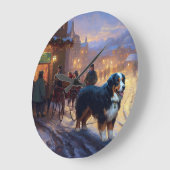 ベルネーズマウンテンクリスマスフェスティバルシーズン ラージ壁時計 (傾斜)