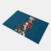 ベルネーズマウンテンクリスマスライトおもしろい犬恋人 ドアマット (アングル)