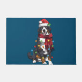 ベルネーズマウンテンクリスマスライトおもしろい犬恋人 ドアマット (正面)
