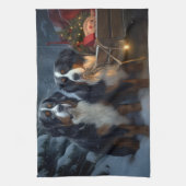 ベルネーズマウンテンスノースイスレイクリスマスデコール キッチンタオル (縦)