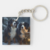 ベルネーズマウンテンスノースイスレイクリスマスデコール キーホルダー (裏面)