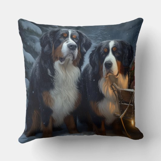 ベルネーズマウンテンスノースイスレイクリスマスデコール クッション (裏面)