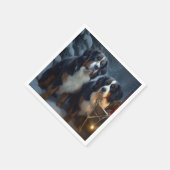 ベルネーズマウンテンスノースイスレイクリスマスデコール スタンダードカクテルナプキン (角)