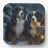 ベルネーズマウンテンスノースイスレイクリスマスデコール ペーパープレート (正面)