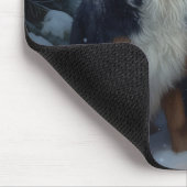 ベルネーズマウンテンスノースイスレイクリスマスデコール マウスパッド (コーナー)