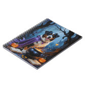 ベルネーズマウンテンドッグお洒落ハロウィン絵を描ズ ノートブック (左側)