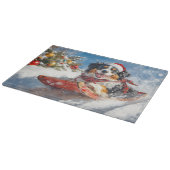 ベルネーズマウンテンドッグのスレッジクリスマス カッティングボード (角)