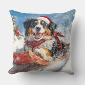 ベルネーズマウンテンドッグのスレッジクリスマス クッション (正面)