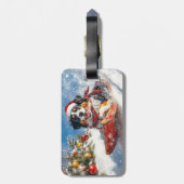 ベルネーズマウンテンドッグのスレッジクリスマス ラゲッジタグ (裏面縦)