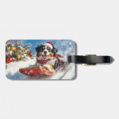 ベルネーズマウンテンドッグのスレッジクリスマス ラゲッジタグ (裏面横)