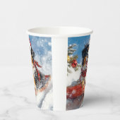 ベルネーズマウンテンドッグのスレッジクリスマス 紙コップ (左)